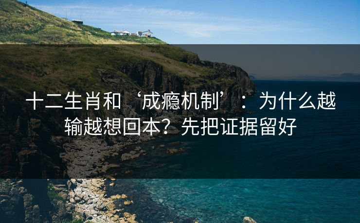 十二生肖和‘成瘾机制’：为什么越输越想回本？先把证据留好