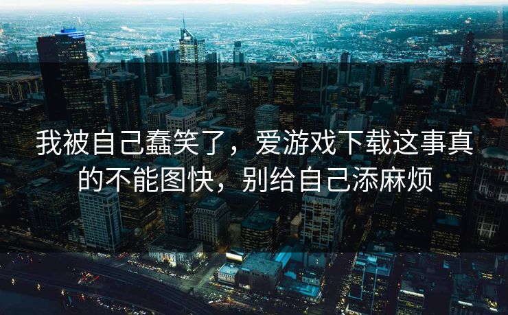 我被自己蠢笑了，爱游戏下载这事真的不能图快，别给自己添麻烦