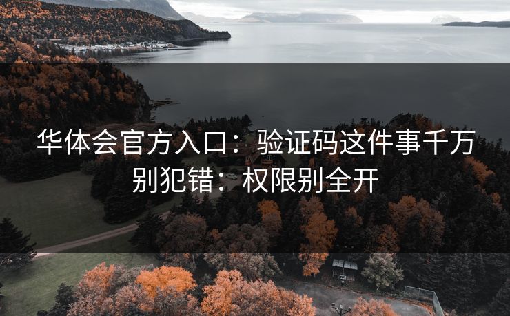 华体会官方入口：验证码这件事千万别犯错：权限别全开