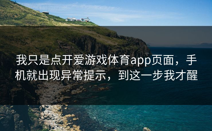 我只是点开爱游戏体育app页面，手机就出现异常提示，到这一步我才醒