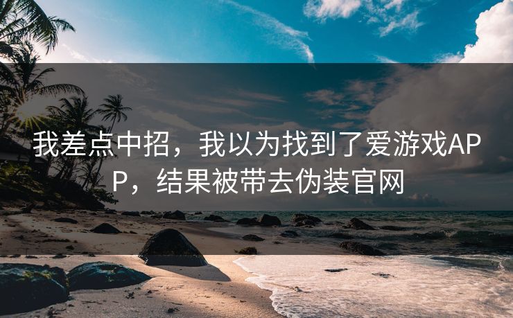 我差点中招，我以为找到了爱游戏APP，结果被带去伪装官网
